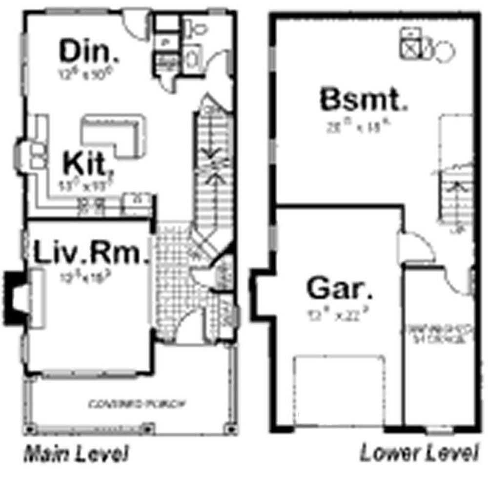 Floor Plan First Story of Small House Plans #120-1379